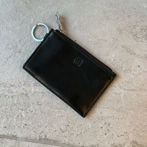 Black Leather Key & Card Holder
